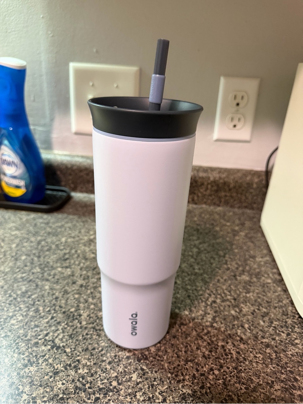 Owala Light blue Travel Tumbler with Straw - Leak-Resistant 24oz
